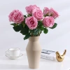 Artificial flowers with a wet texture and high-end touch, rose, European-style home living room dining table decoration, wedding decoration, European moon rose details Picture